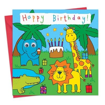 Children's Birthday Card - Zoo Party