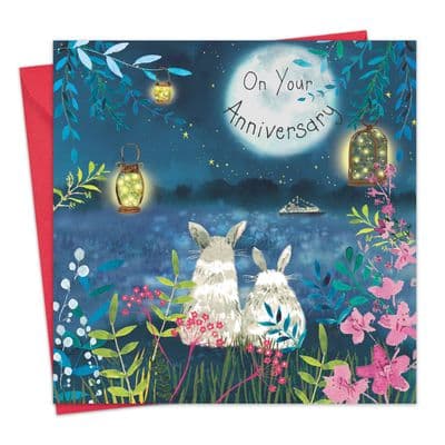 Cute Anniversary Card Rabbits