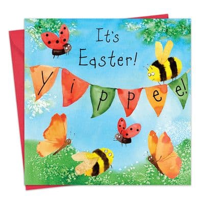 Cute Easter Card - Bees & Butterflies