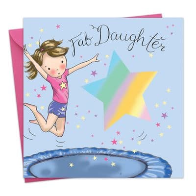 Daughter Birthday Card Trampoline