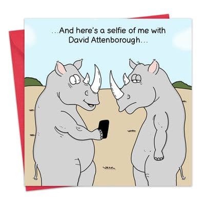 David Attenborough Selfie Funny Card