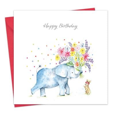Elephant Happy Birthday Card