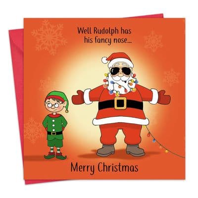 Fancy Nose Humour Christmas Card