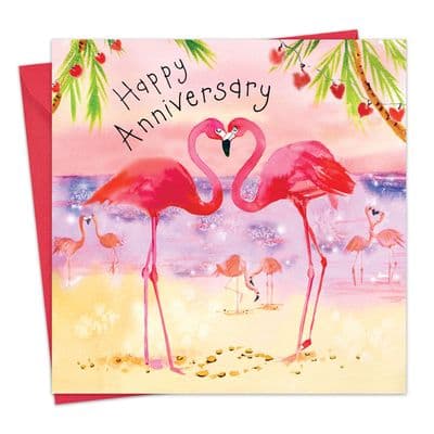 Flamingo Happy Anniversary Card