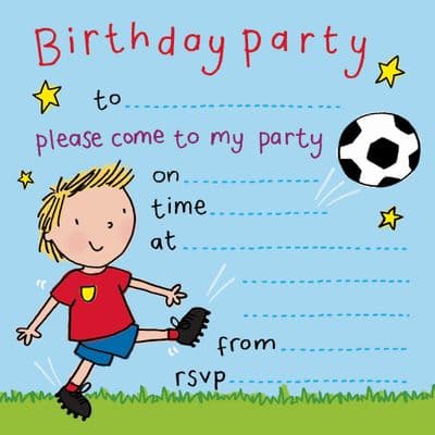 Footballing Children's Party Invitation