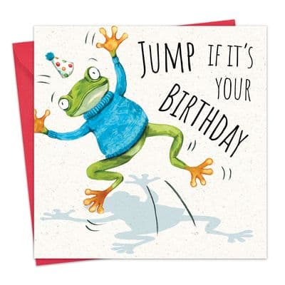 Funny Birthday Card for Men - Frog Jumper
