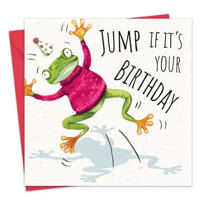 Funny Birthday Card for Women - Frog Jumper