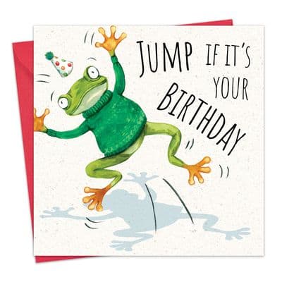 Funny Birthday Card - Frog Jumper