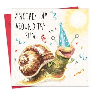 Funny Birthday Card - Snail Lap
