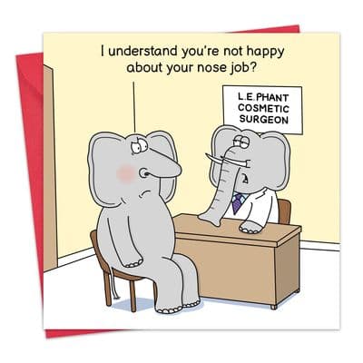 Funny Blank Card Elephant Nose Job