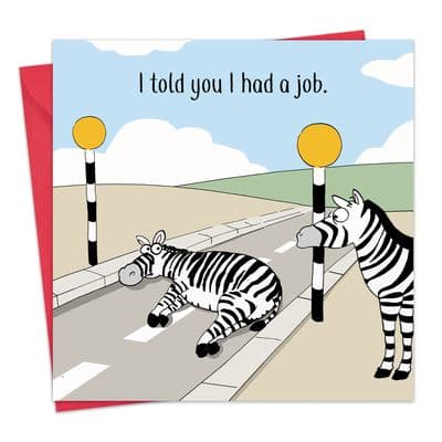 Funny Blank Card Zebra