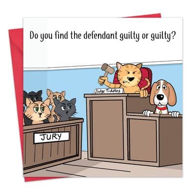Funny Card - Cat & Dog Guilty or Guilty