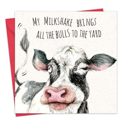 Funny Card - Cow Milkshake
