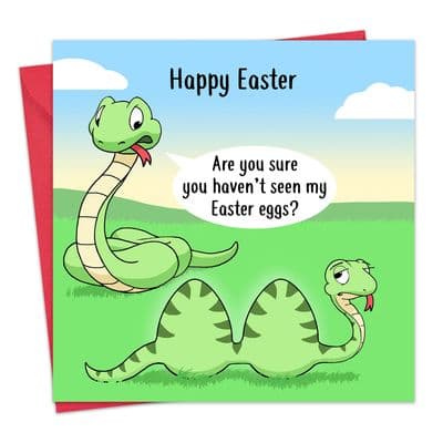 Funny Card For Easter Cheeky Snake