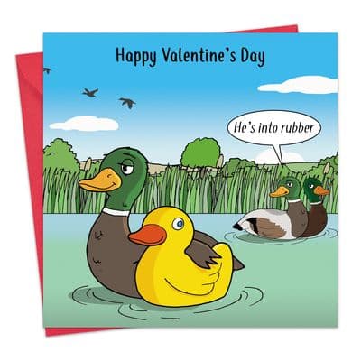 Funny Card For Valentines Day Rubber Duck
