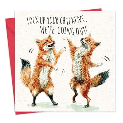 Funny Card - Foxes Going Out
