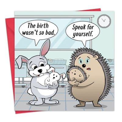 Funny Card - Hedgehog Birth