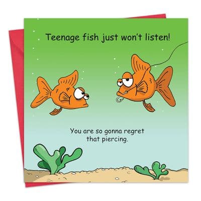 Funny Card Teenage Fish
