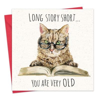Funny Cat Birthday Card - Long Story Short