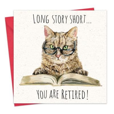 Funny Cat Retirement Card - Long Story