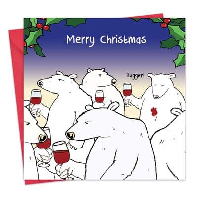 Funny Christmas Card Bugger Bear