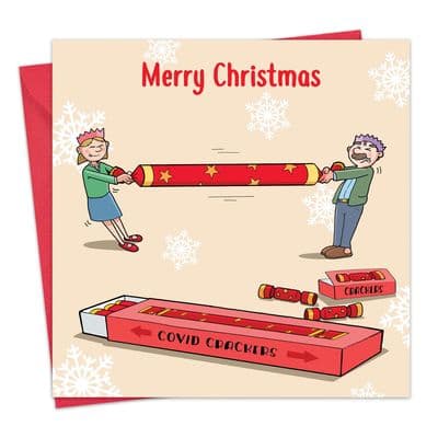 Funny Christmas Card COVID Crackers