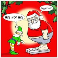 Fat Santa Funny Christmas Card  |  Merry Christmas Cards | Twizler