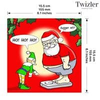 Fat Santa Funny Christmas Card  |  Merry Christmas Cards | Twizler