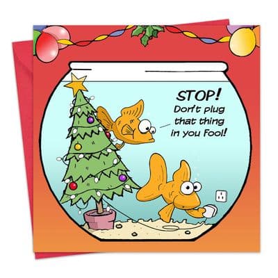 Funny Christmas Card Fish Fool