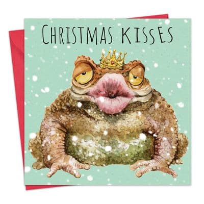 Funny Christmas Card - Toad Christmas Kisses