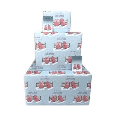 Funny Christmas Wrapping Paper - Pigs in Blankets - 2 Sheets & 2 Tags - Funny Xmas Gift Wrap
