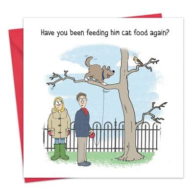 Funny Dog Card Cat Food