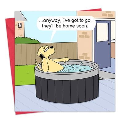 Funny Dog Card - Dog Hot Tub