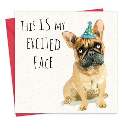 Funny Dog Card Excited Face