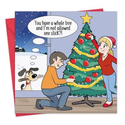 Funny Dog Christmas Card - Dog Dismay