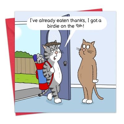 Funny Golf Card - Cat Birdie
