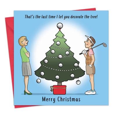 Funny Golf Christmas Card For Him