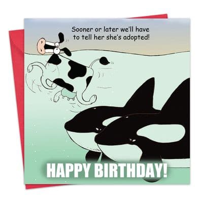 Funny Happy Birthday Card Adopted