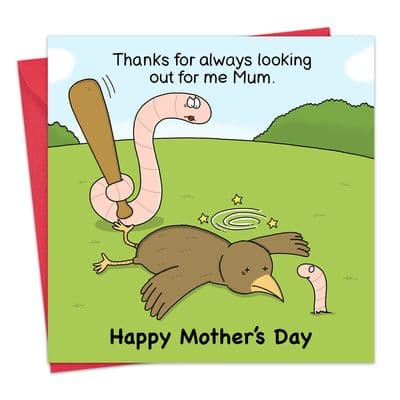 Funny Mother's Day Card Worm