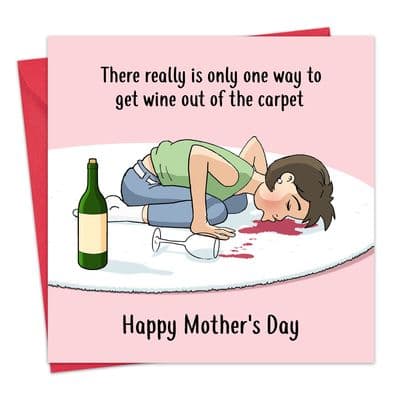 Funny Mothers Day Card Wine