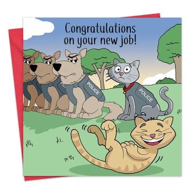 Funny Police Cat Card for New Job