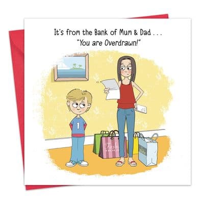 Funny Teenager Card Bank of Mum & Dad