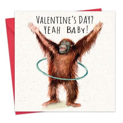 Funny Valentine's Day Card - Orangutan