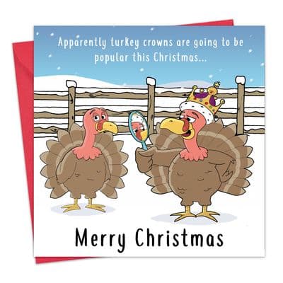 Funny Xmas Card Turkey Crown