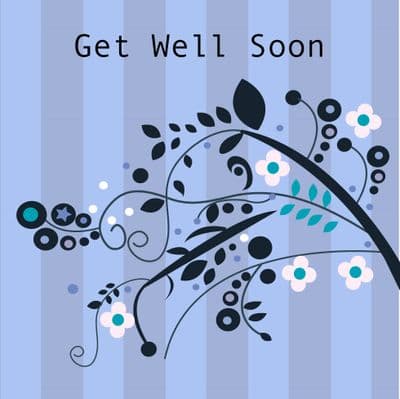 Get Well Soon Card - Stripes