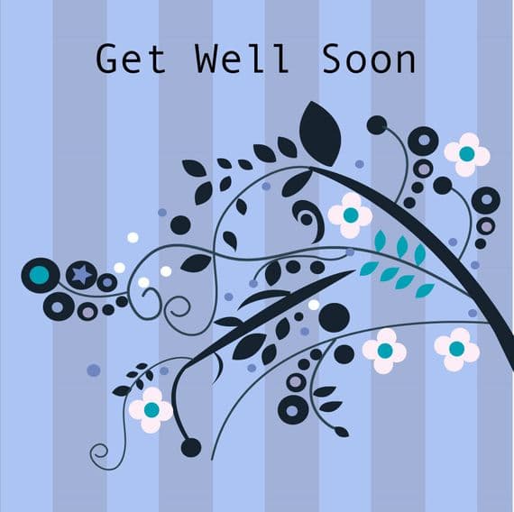 Get Well Soon Card - Stripes