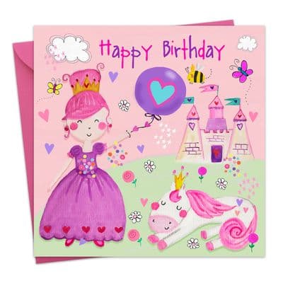 Girl's Birthday Card - Princess