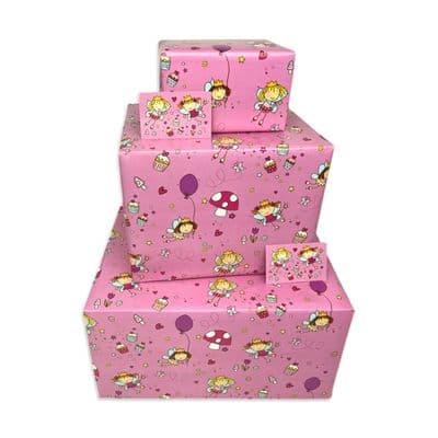Butterflies Gift Wrapping Paper & Matching Tag - Traditional Female Design, Birthday