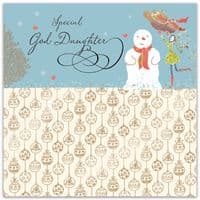 God Daughter Christmas Card with Gold Foiling, Contemporary Design and Red Envelope