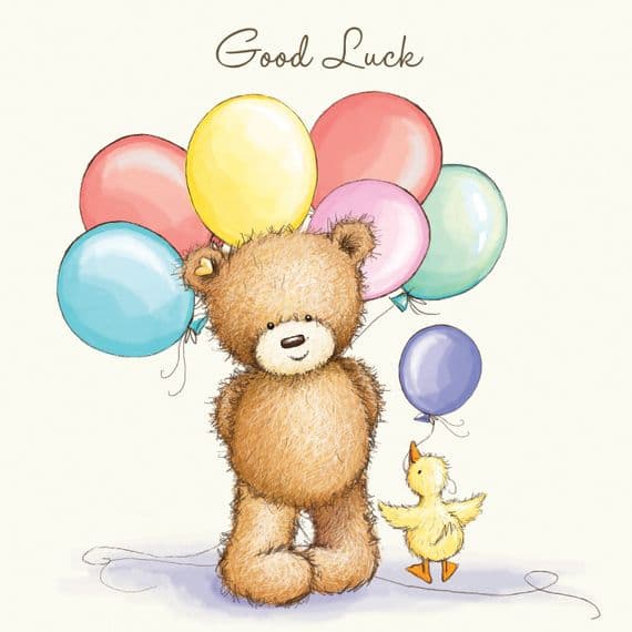 Birthday Bear With Pink Balloon, Happy Birthday Card